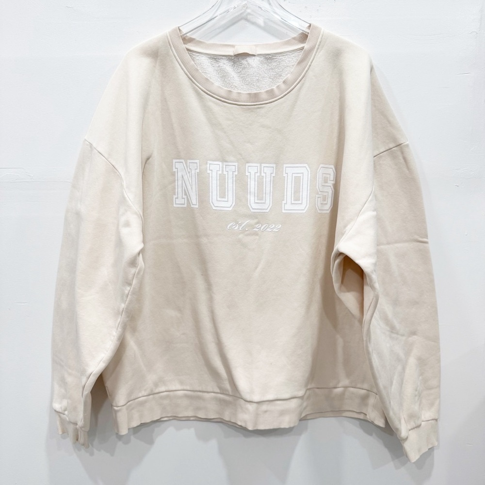 Nuuds Original Crewneck Sweatshirt XXL in Oatmeal Cotton Blend